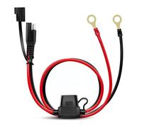 SAE Battery Connector - 2FT SAE to Ring Terminal Extension Cable with Waterproof Cover, AWG SAE Connector for Car, Motorcycle, and Tractor Battery Charging- Quick Connect/Disconnect