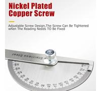 SAE Protractor 0-180 Degrees Stainless Steel Angle Finder with Rotary Measurement for Carpentry, Architecture & Learning, 0-150mm Ruler Scale