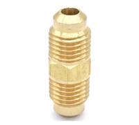 SAE Thread 7/16"-20 UNF Fit Tube OD 1/4" Straight Brass SAE 45 Degree Pipe Fitting