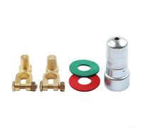 SAE to JIS Car Battery Terminal Connector Set with Positive and Negative Top Post, Copper Material Providing Efficient Energy Transfer and Long Service Life