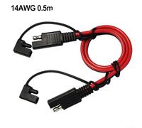 SAE to SAE 14AWG Extension Cable with Quick Disconnect for Reliable Power Transmission in For Solar and Automotive Applications (0.5m)