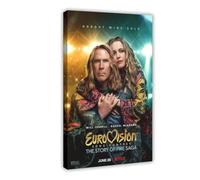 saedba Eurovision Song Contest The Story of Fire Saga Movie Poster Canvas Poster Bedroom Decor Landscape Office Room Decor Gift 16x24inch(40x60cm)