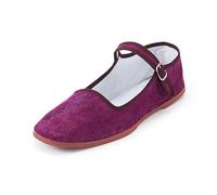 SAEEKO Womens Classic China Flats, Casual China Doll Shoes, Cotton Mary Janes, Chinese Tai Chi Shoes, Purple Velvet, 6 UK
