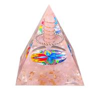 Saefheled Crystal Column Orgonite Crystal Pyramid Energy Generator,Pink Crystals Orgone Healing Pyramid,for Reduce Stress, Balance Chakra,Meditation Attract Luck,Accumulate Wealth Health