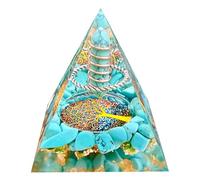 Saefheled Crystal Column Orgonite Crystal Pyramid Energy Generator,Turquoise Orgone Healing Pyramid,for Reduce Stress, Balance Chakra,Meditation Attract Luck,Accumulate Wealth Health