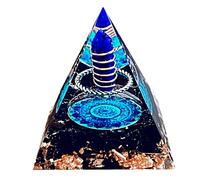 Saefheled Crystal Column Orgonite Crystal Pyramid,Positive Energy Obsidian Lapis Lazuli Healing Pyramid,for Reduce Stress, Balance Chakra,Meditation Attract Luck,Accumulate Wealth Health