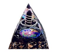 Saefheled Crystal column Orgonite Pyramid,Positive Energy Obsidian Orgone Crystal Healing Pyramid,Black cat's eye stone for Reduce Stress, Balance chakra,Meditation Attract Luck&Wealth