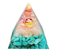 Saefheled Crystal Pyramid for Positive Energy, Flower of Orgonite Crystal Healing Crystals Pyramid for Reduce Stress Chakra Healing Meditation Attract Lucky, (Green)