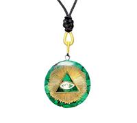 Saefheled Handmade Orgonite Crystal Pendant,With Adjustable Cord - Orgone Healing Crystals Necklace,for Spiritual Balance, Meditation, Yoga, Reiki, Gift for Men and Women Malachite The Eye of Horus