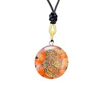 Saefheled Handmade Orgonite Crystal Pendant with Adjustable Cord,Red crystal Orgone Crystals Healing Necklace,for Spiritual Balance,Meditation,Yoga, Reiki,Gift for Men and Women