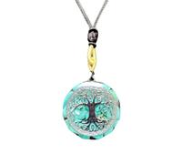 Saefheled Handmade Orgonite Crystal Pendant with Adjustable Cord,Turquoise Tree of Life Orgone Crystals Healing Necklace,for Spiritual Balance,Meditation,Yoga, Reiki,Gift for Men and Women