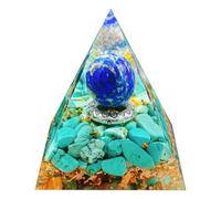 Saefheled Handmade Orgonite Crystal Pyramid Lapis Lazuli Turquoise Positive Reiki Energy Healing Orgone Wealth Lucky Meditation Toolr