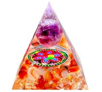 Saefheled Handmade Orgonite Crystal Pyramid Taiji Series Amethyst Red Agate Positive Reiki Energy Healing Orgone Wealth Lucky Meditation Toolr
