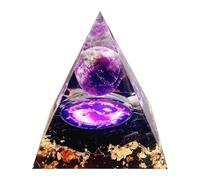 Saefheled Handmade Orgonite Crystal Pyramid Taiji Series,Obsidian Amethyst Positive Reiki Energy Healing Orgone Wealth Lucky Meditation Toolr