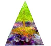Saefheled Handmade Tree of Life Orgonite Crystal Pyramid,Positive Reiki Energy Generator Crystal Healing Orgone Wealth Lucky Meditation Toolr Peridot Amethyst