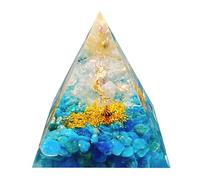 Saefheled Handmade Tree of Life Orgonite Crystal Pyramid,Positive Reiki Energy Generator Crystal Healing Orgone Wealth Lucky Meditation Toolr White Crystal and Apatite