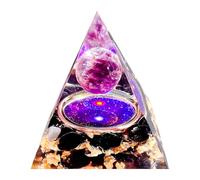 Saefheled Orgone Pyramid Energy Generator,Amethyst&Obsidian Orgonite Crystal Healing Pyramids for Reduce Stress Chakra Reiki Healing Meditation Attracts Lucky and Success,Accumulate Wealth&Health
