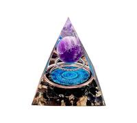 Saefheled Orgone Pyramid Energy Generator,Amethyst&Obsidian Orgonite Crystal Healing Pyramids for Reduce Stress Chakra Reiki Healing Meditation Attracts Lucky and Success,Accumulate Wealth Health