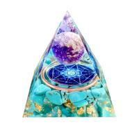 Saefheled Orgone Pyramid Energy Generator,Amethyst&Turquoise Orgonite Crystal Healing Pyramids for Reduce Stress Chakra Reiki Healing Meditation Attracts Lucky and Success,Accumulate Wealth&Health