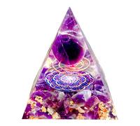 Saefheled Orgone Pyramid Energy Generator,Natural Amethyst Orgonite Crystal Healing Pyramids for Reduce Stress Chakra Reiki Healing Meditation Attracts Lucky and Success,Accumulate Wealth Health