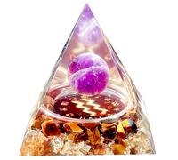 Saefheled Orgonite Crystal Pyramid，Twelve Constellations Aquarius Amethyst Tiger's Eye Stone attracts Wealth, Success and Happiness for Meditation and Healing