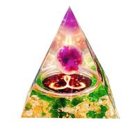 Saefheled Orgonite Crystal Pyramid，Twelve Constellations Aries Amethyst Green Glaze attracts Wealth, Success and Happiness for Meditation and Healing