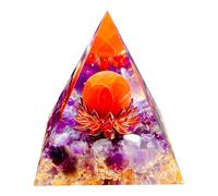 Saefheled The Flower of Life Orgonite Crystal Pyramid,Positive Energy Amethyst Rainbow stone Healing Pyramid,for Reduce Stress, Balance chakra,Meditation Attract Luck,Accumulate Wealth and Health