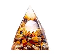 Saefheled The Flower of Life Orgonite Crystal Pyramid,Positive Energy Pink Crystal Tiger's Eye Stone Healing Pyramid,for Reduce Stress, Balance chakra,Meditation Attract Luck,Accumulate Wealth Health