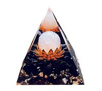 Saefheled The Flower of Life Orgonite Pyramid,Positive Energy Obsidian&Pink Ball Orgone Crystal Healing Pyramid,for Reduce Stress, Balance chakra,Meditation Attract Luck,Accumulate Wealth&Health
