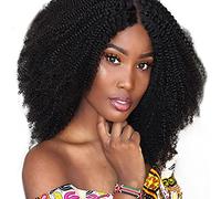 SAEIALL 20inch Brazilian Afro Kinky Curly Clip In Hair Extensions Natural Color 7pcs 18clips 120g/pck Brazilian Virgin Remy Human Hair 4b/4c Afro Clip Ins