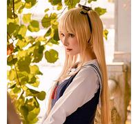 Saekano: How To Raise A Boring Girlfriend Eriri Spencer Sawamura 70cm Long Straight Cosplay Wig for Women Gold Claw Ponytail