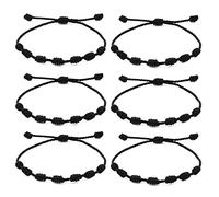 SAELACY 6 Pieces Handmade Knots Red Black Evil Eye Bracelets for Protection and Good Luck, Adjustable Kabbalah Friendship String Bracelets for Women Men, 5.8 inches to 12 inches, no gemstone