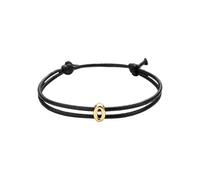 SAELACY Handmade Initial Bracelets for Women Men Black Waterproof Wax Rope Bracelet Friendship Minimalist Matching Couples Jewelry, White, Stainless Steel, no gemstone