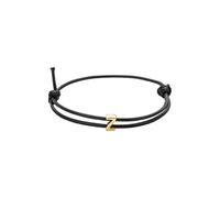 SAELACY Handmade Initial Bracelets for Women Men Black Waterproof Wax Rope Bracelet Friendship Minimalist Matching Couples Jewelry, gold, Stainless Steel, no gemstone