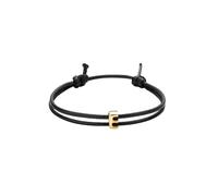 SAELACY Handmade Initial Bracelets for Women Men Black Waterproof Wax Rope Bracelet Friendship Minimalist Matching Couples Jewelry, gold, Stainless Steel, no gemstone