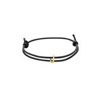 SAELACY Handmade Initial Bracelets for Women Men Black Waterproof Wax Rope Bracelet Friendship Minimalist Matching Couples Jewelry, White, Stainless Steel, no gemstone