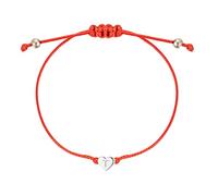 SAELACY Handmade Initial Heart String Bracelets for Women Men Red Black Wax Rope Bracelet Friendship Minimalist Matching Couples Jewelry, black-white, Stainless Steel, no gemstone
