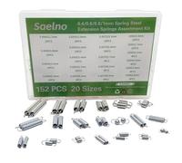 Saelno 152 Pcs 20 Sizes 0.4/0.6/0.8/1mm Spring Steel Extension Springs Assortment Kit Zinc Plated Extension Springs for Home Repair Woodworking DIY Project