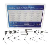 Saelno 75Pcs 25 Sizes 45/60/90/120/180 Degree 304 Stainless Steel Torsion Springs Assortment Kit,Mechanical Small Torsion Spring for Home Repair Woodworking DIY Project