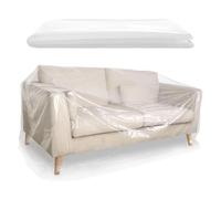 saerryor 1 Pack Plastic Sofa Covers, 300 x 135cm Waterproof & Dustproof Sofa Protector Transparent Couch Cover Plastic Dust Covers for Furniture
