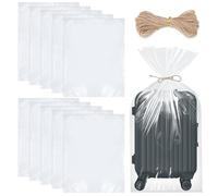 saerryor 10 Pcs Large Clear Plastic Bags, 100x152cm Heavy Duty Storage Bags with String, Dustproof Waterproof Packing Bags, Giant Plastic Bags for Luggage, Suitcase, Office Chairs, Plush Toys