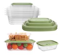 saerryor 12Pcs Rectangle Plastic Food Containers Sets with Lids, 250/500/1000ML Reusable Meal Prep Storage Containers Freezer Food Storage Boxes Lunch Boxes, Use for School Work Travel