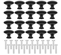 saerryor 20 Pcs Drawer Knobs Cabinet Knobs Small Black Cupboard Door Knob for Kitchen Cupboards Drawers Wardrobe