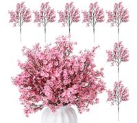 saerryor 21Pcs Babys Breath Artificial Flowers Silk,Real Touch Pink Bouquets Fake Flowers for Valentine's Day Vase Home Office Wedding Indoor Outdoor Centerpiece Table Decorations