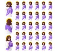 saerryor 30 Pcs Mini Jesus Figures,Jesus Loves You Little Jesus Statue,Cute Tiny Doll,Mini Rubber Toys for Sunday School Baptism Activities Religious Party Favors Baptism Gifts(Purple)