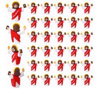 saerryor 30 Pcs Mini Jesus Figures Little Jesus Statue Red
