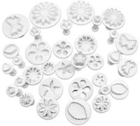 saerryor 33 Pcs Baking Mold Tools Fondant Plunger Cutters, Cake Cookie Cutter for DIY Cookies Cake Decorating Tools, Heart Flower Leaf Butterfly Star Daisy Shape DIY Decorating Mold