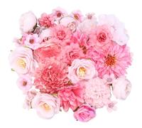 saerryor 36 Pcs Artificial Flower Heads, Craft Fake Flowers Decoration, Mini Silk Pink Flowers Head Bulk Flower Heads for DIY Wedding Party Hair Accessory Scrapbooking Home Decor
