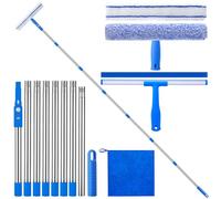 saerryor 3m Window Cleaning Equipment Cleaner Tool withwith Silicone Blade,Microfibre Scrubber&Cloth Cleaning Equipment, Professional Windows Washing Kit for Outdoor Home Commercial Use