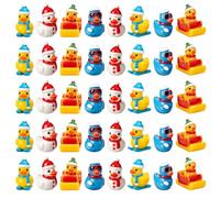saerryor 40 Pcs Winter Mini Ducks,Resin Mini Ducks,Tiny Ducks With Scarf hat Sled Skateboardfor Dollhouse Micro Garden Landscape Decoration Craft Party Favors Toys